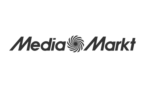 Logo von Media Markt mit schwarzem Hintergrund.