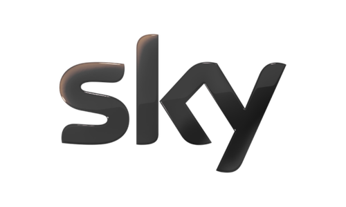 Das Sky-Logo, bestehend aus dem Wort 'sky' in schwarzen Buchstaben mit einem roten Balken über dem Buchstaben 'y'.