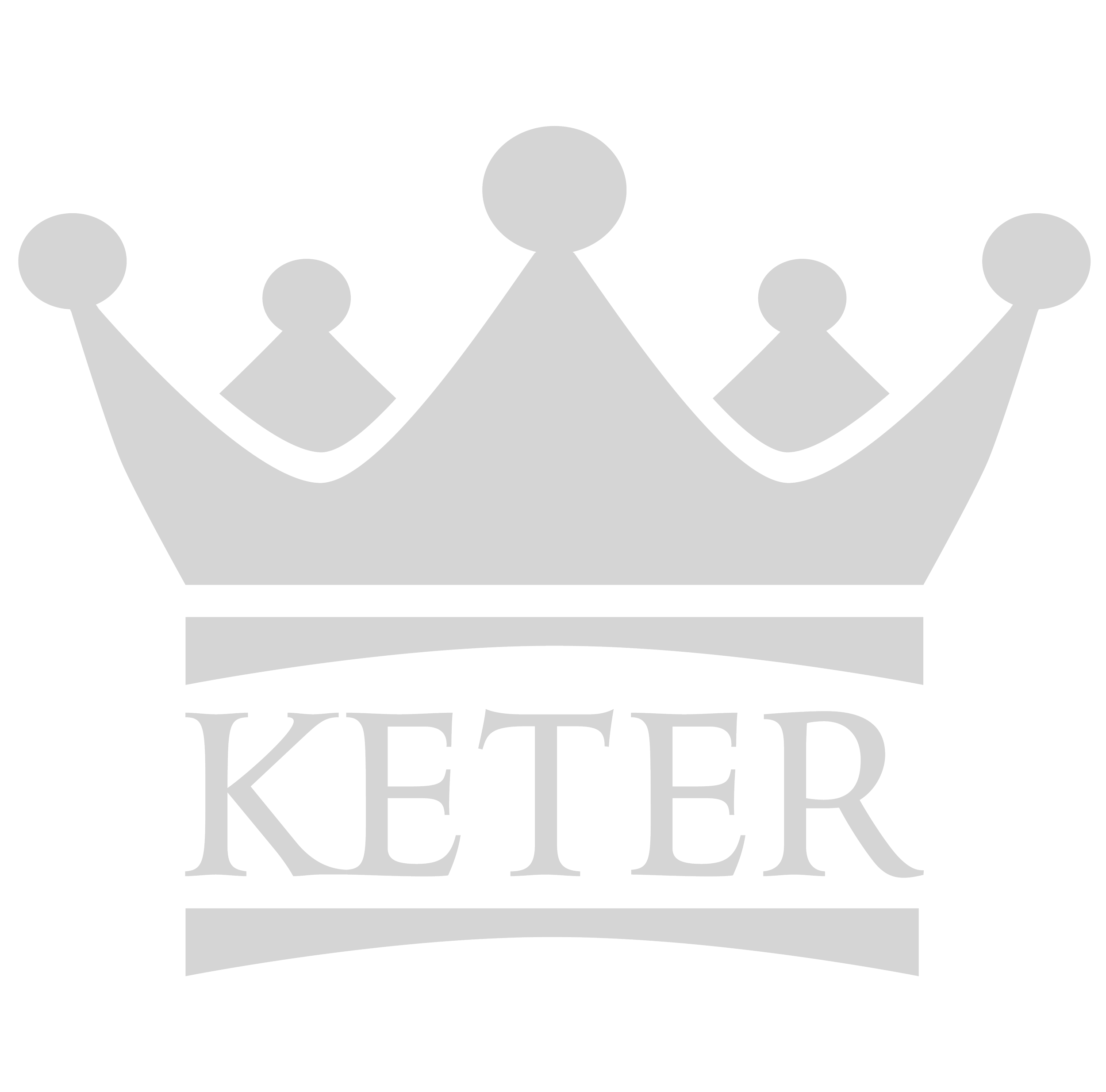 Gray crown with the word 'KETER' written below it on a black background.
