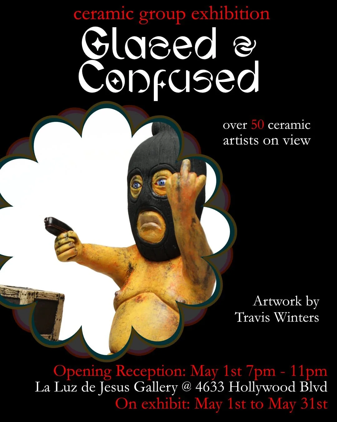 I&rsquo;m super thrilled to be showing @laluzdejesus alongside so many other amazing artists for the Glazed and Confused exhibition. If you&rsquo;re in LA be sure to check it out with the reception happening tonight from 7-11pm. 
#ceramics #narrative