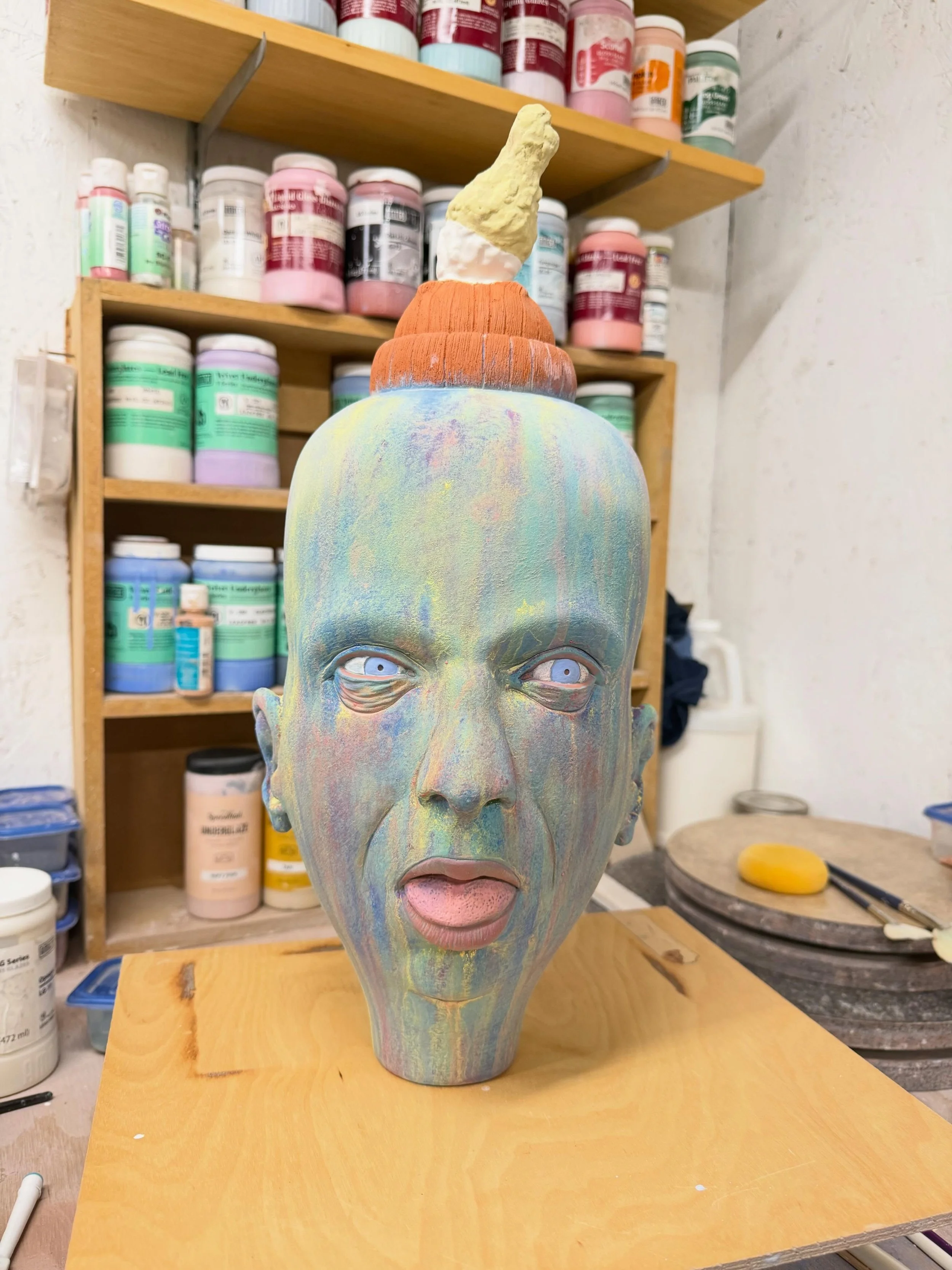 Trying to get a few different pieces all fished and glazed up this week. This part of the process has slowly became one a my favorite steps, as it is the part where I&rsquo;m working a bit looser and the whole piece begins to come together. I&rsquo;m