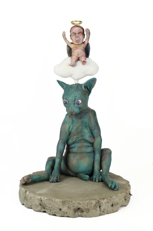 Something Has To Give | Earthenware, Glaze, Terra Sig, Stains, Concrete, Wire