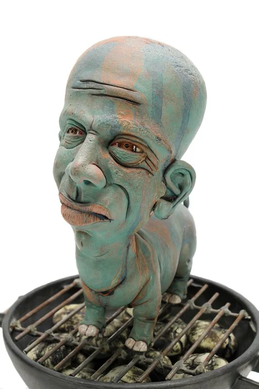 Grilled Pork | Earthenware, Terra Sig, Glaze, Stains, Steel