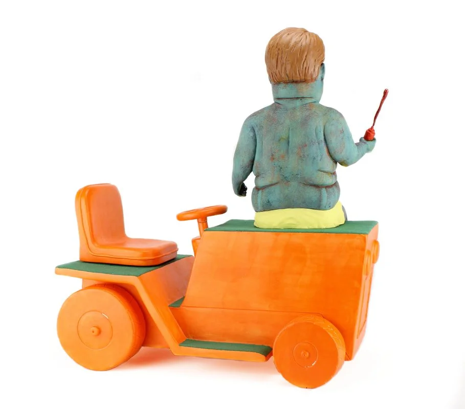 Top Dog | Earthenware, Terra Sig, Glaze, Stains, Flocking, Paint