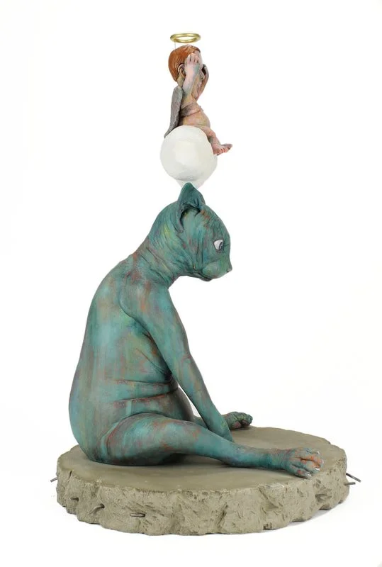 Something Has To Give | Earthenware, Glaze, Terra Sig, Stains, Concrete, Wire