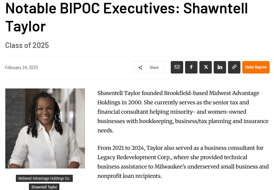 Recognizing Excellence: Shawntell Taylor Honored Among Notable BIPOC Executives