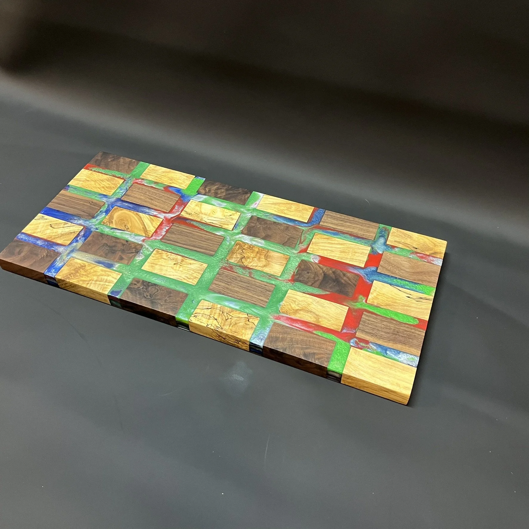 Walnut with spalted maple charcuterie board.