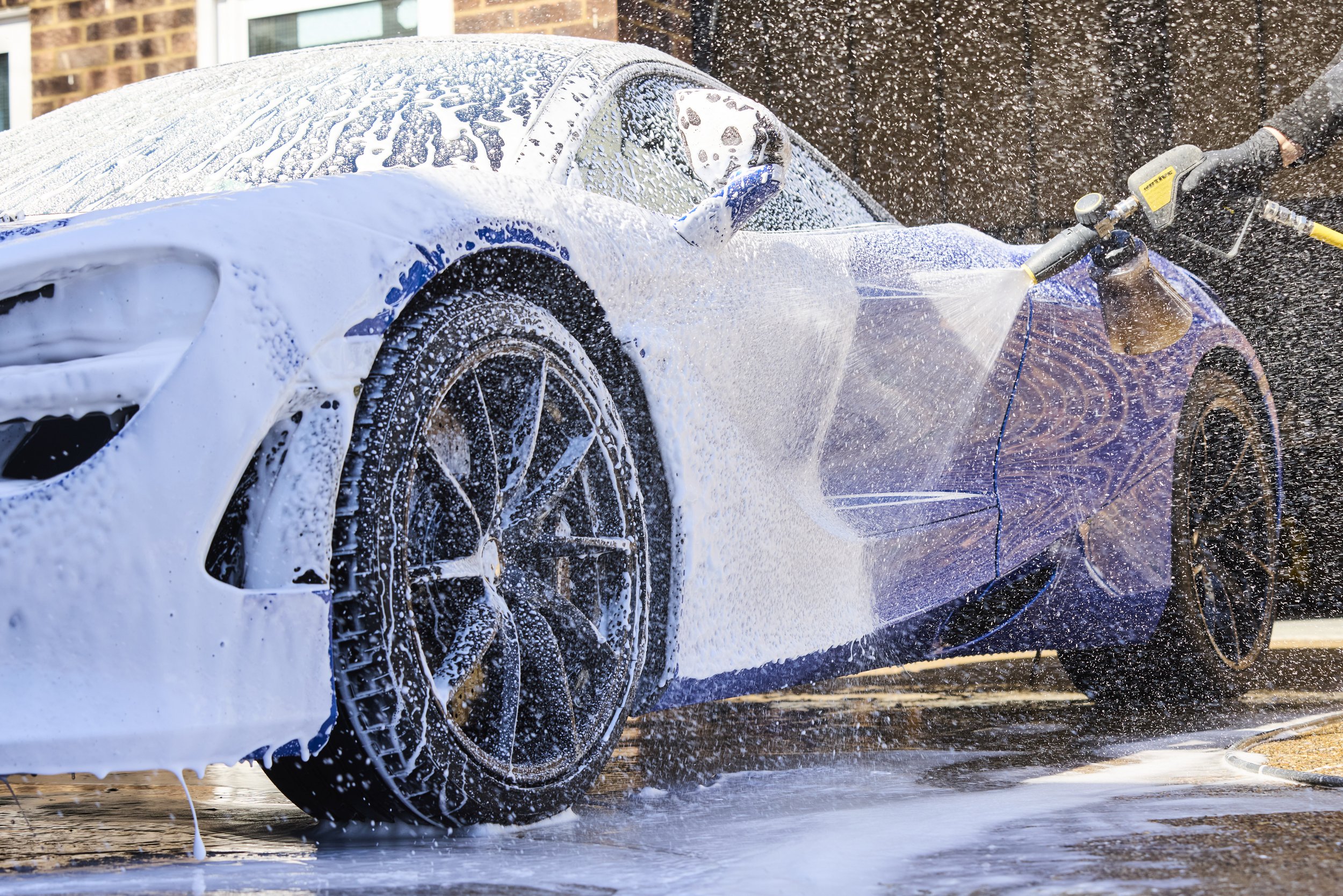 mclaren 720s Safe wash process using snow foam at Edit 25 Detailing Letchworth Garden City