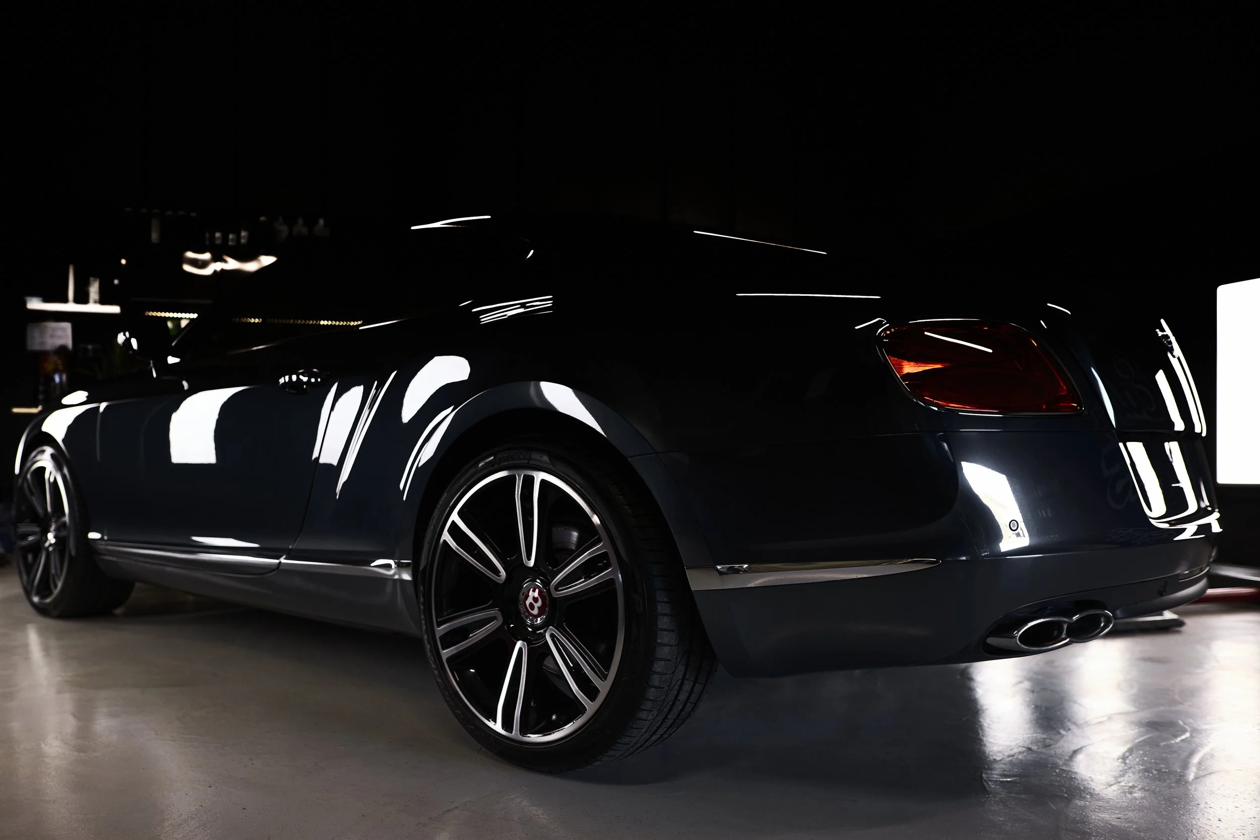 Bentley in detailing studio during paint correction and ceramic coating – Edit 25 Detailing Letchworth
