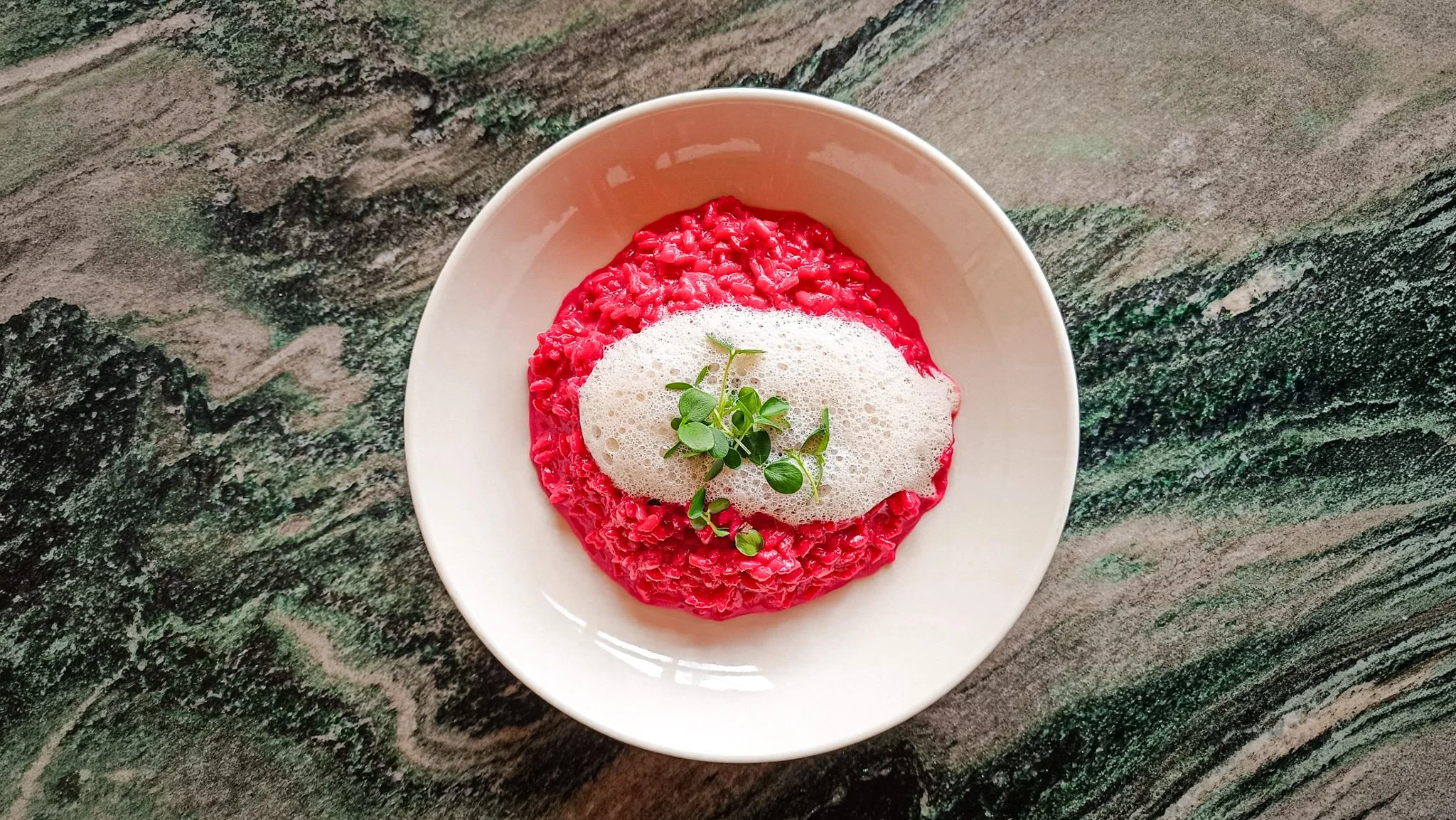 Rote-Rüben-Risotto mit Krenschaum