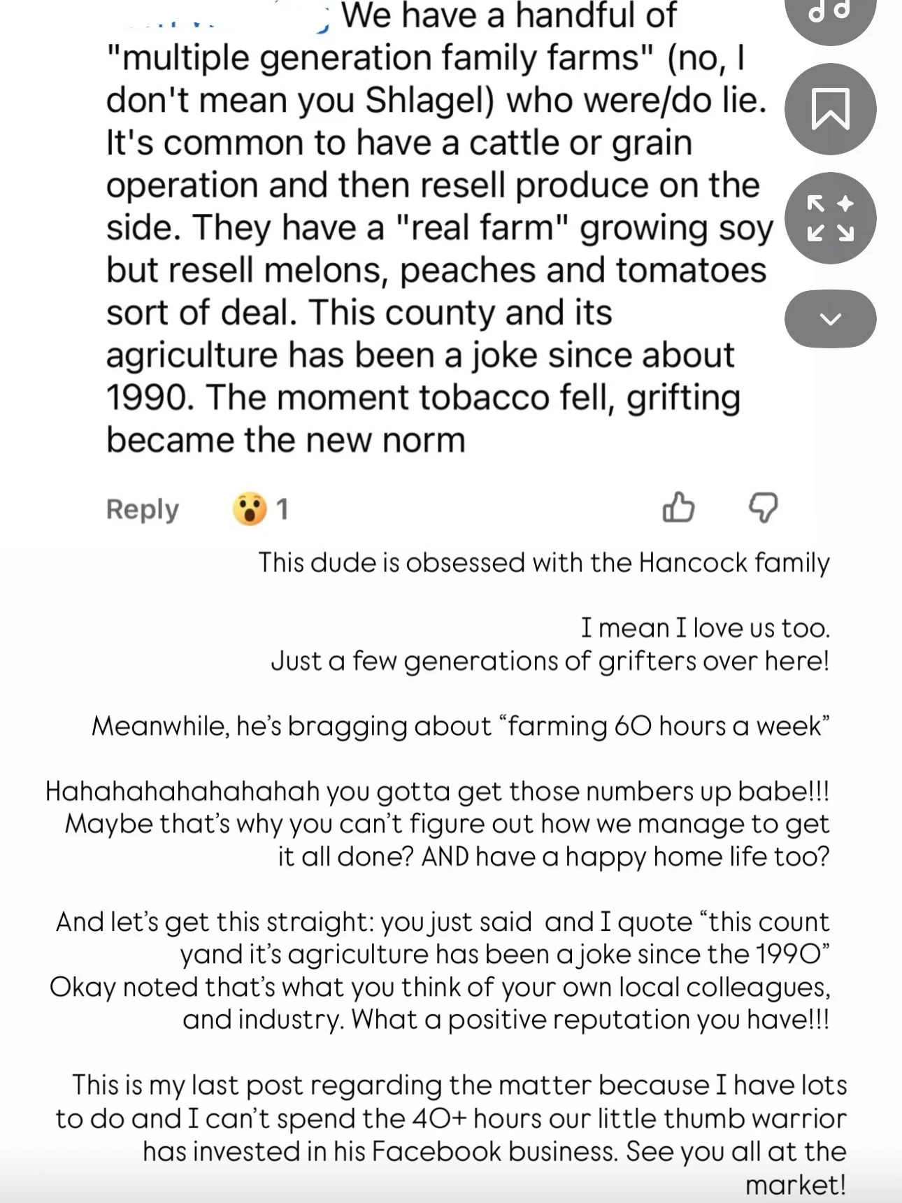 TO OUR BULLY

This deserved its own post, you can come for me but when you come for my family, you&rsquo;ve crossed MY line.

Note I crossed this dudes name out - he is not worth harassing, and lord KNOWs his business needs the support to keep that o