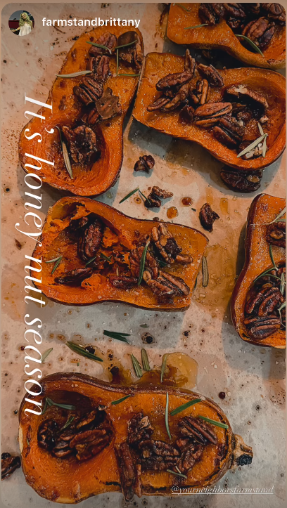 Honeynut Squash with Maple, Rosemary and Sugared Pecans