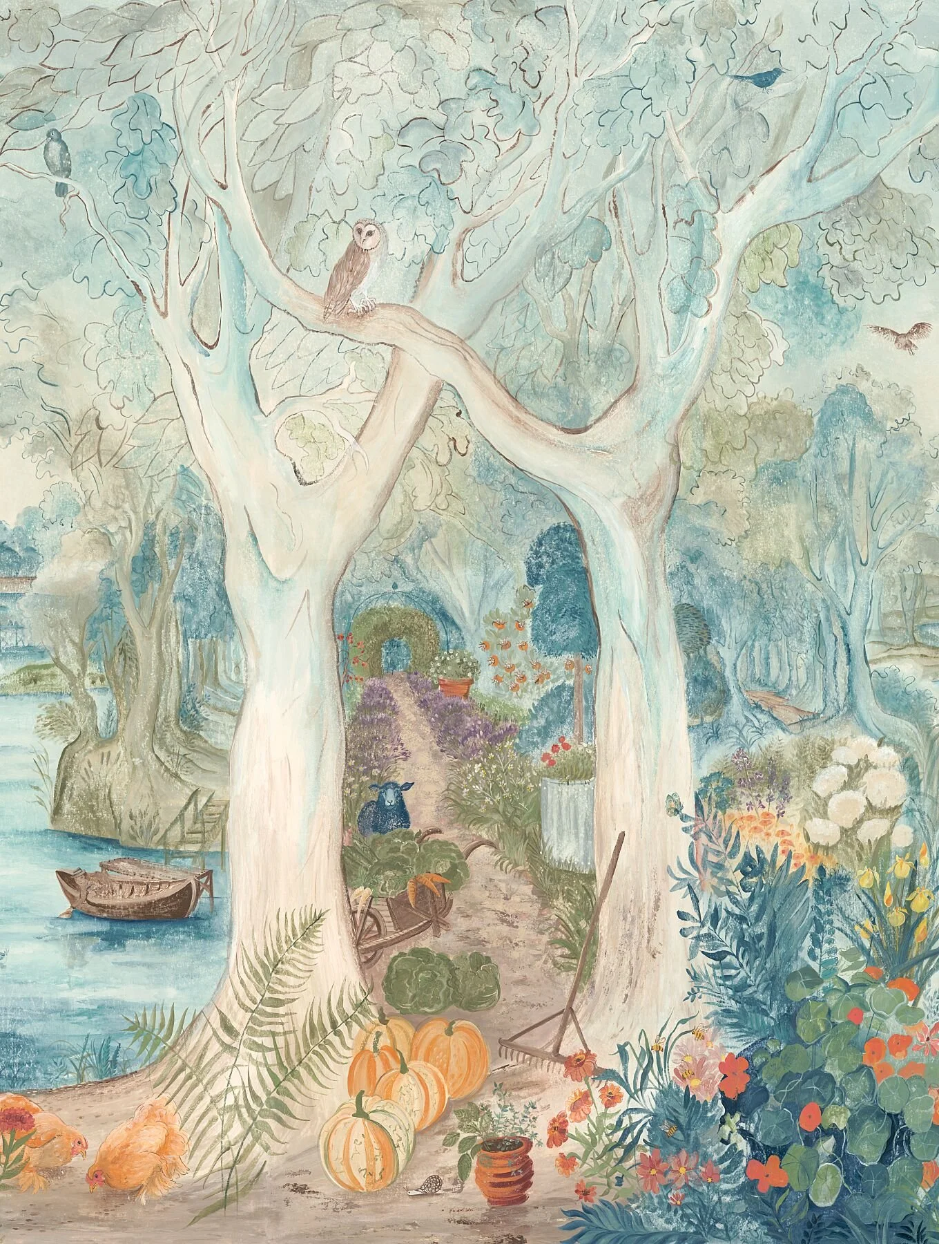 Glimpses of Thyme ~ The Owl by Melissa White, capturing the barn owl within the theatrical tree canopy