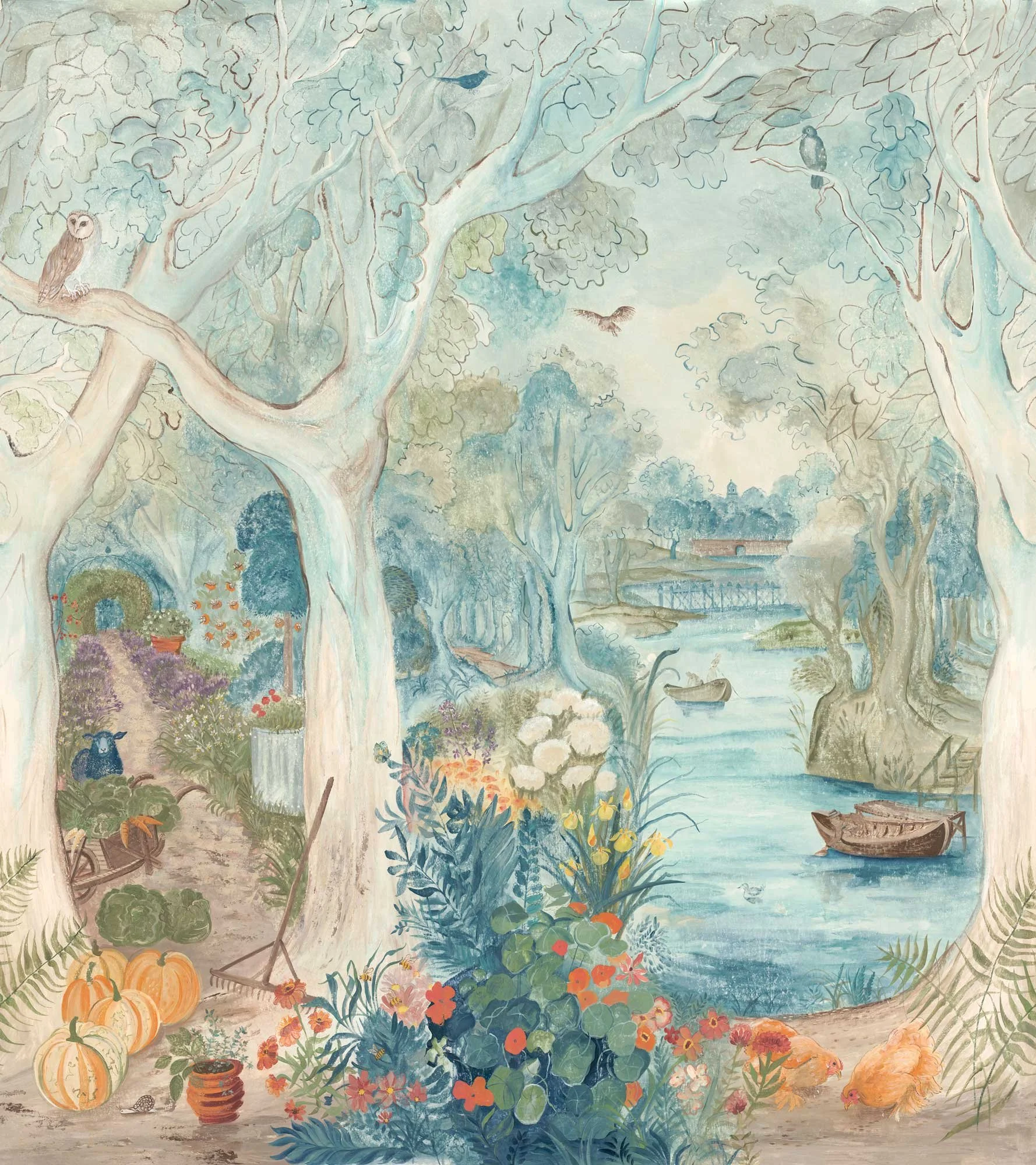 Full scenic artwork for Glimpses of Thyme by Melissa White, featuring the late-summer Cotswold landscape