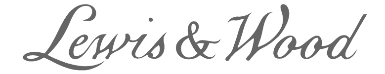 Text logo reading "Lewis & Wood" in elegant cursive script.