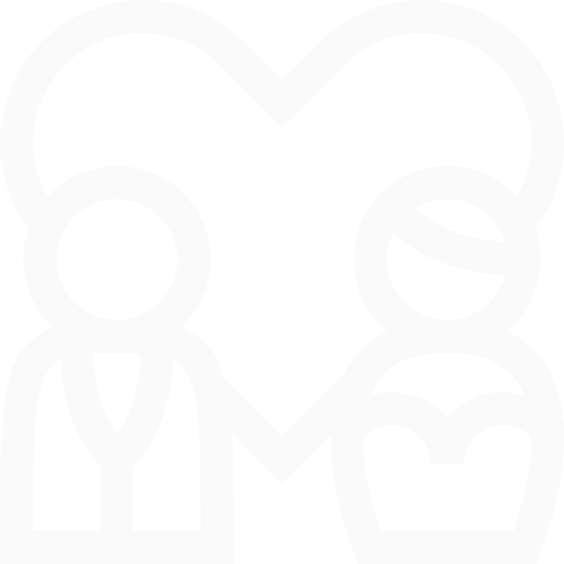 Ett vitt hjärta med två pilar som korsar varandra i mitten.