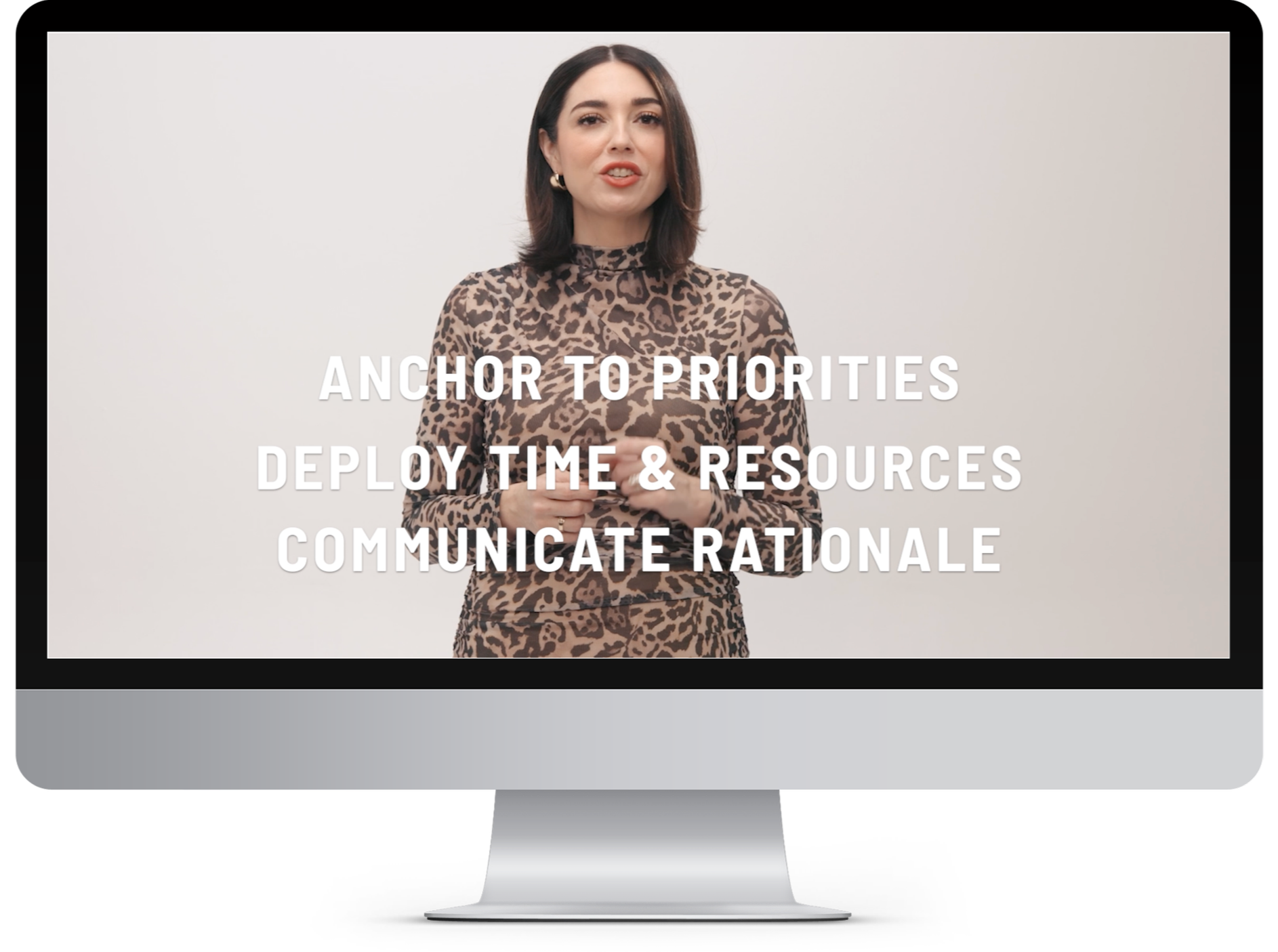 A still shot from the video series on a computer monitor featuring the speaker.