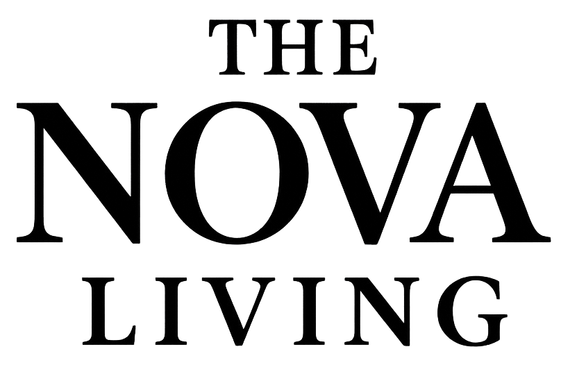 Black text on a white background that reads: "The NOVA Living"