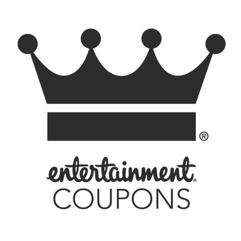 Logo with a crown symbol and the text "entertainment coupons" beneath it.