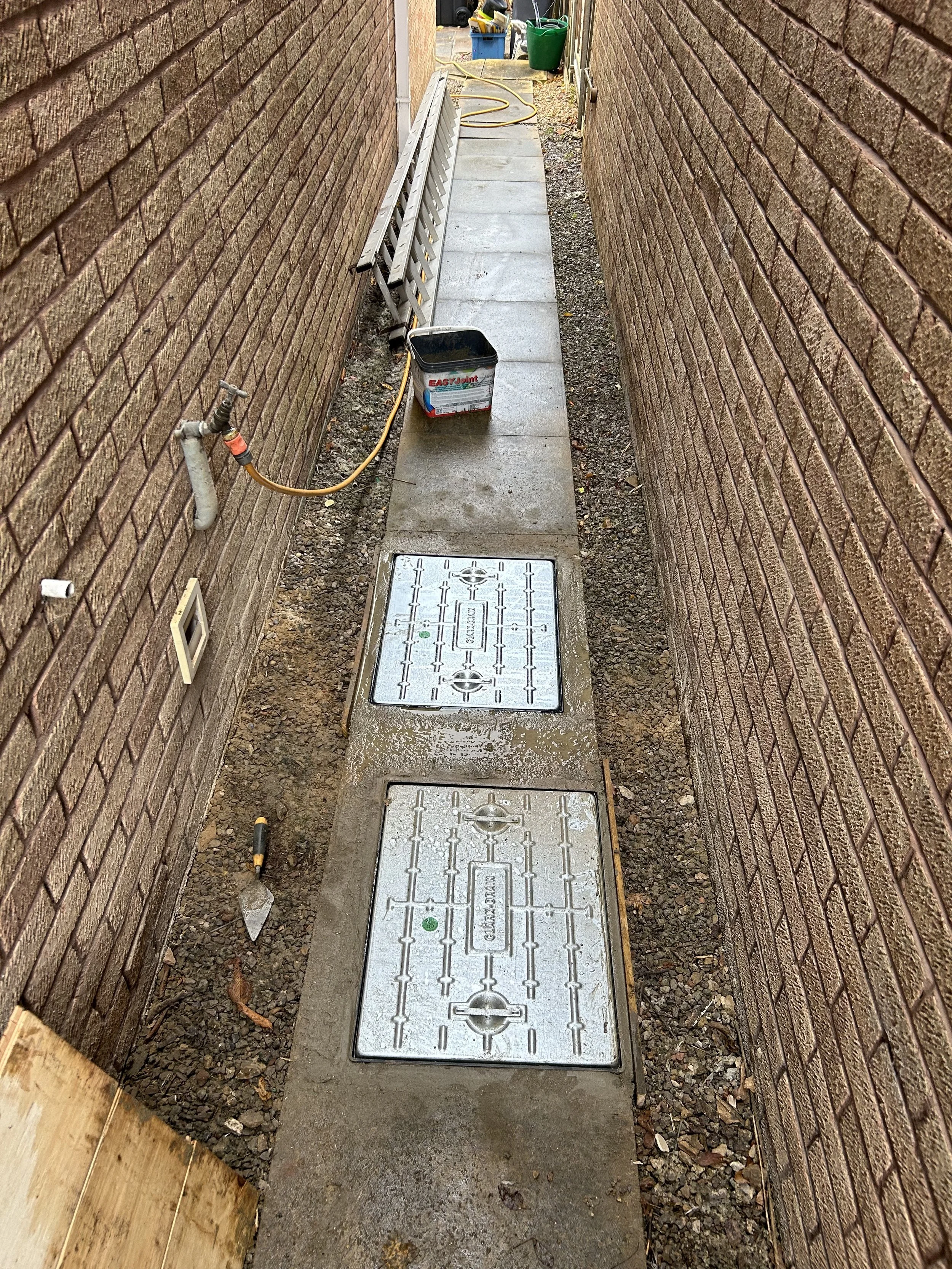 Drains replaced and cemented in