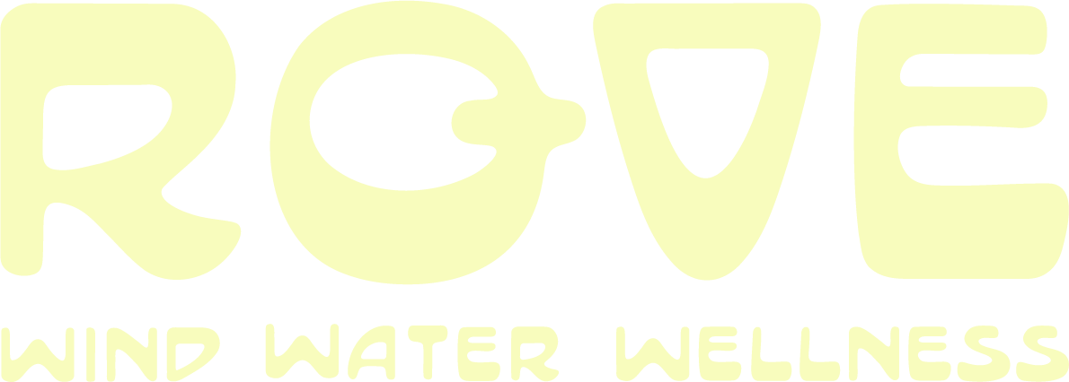 The word "LOVE" with a stylized letter "O" resembling a water droplet, and the phrase "WIND WATER WELLNESS" beneath.