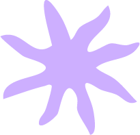 Light purple starburst or splash shape on a white background.