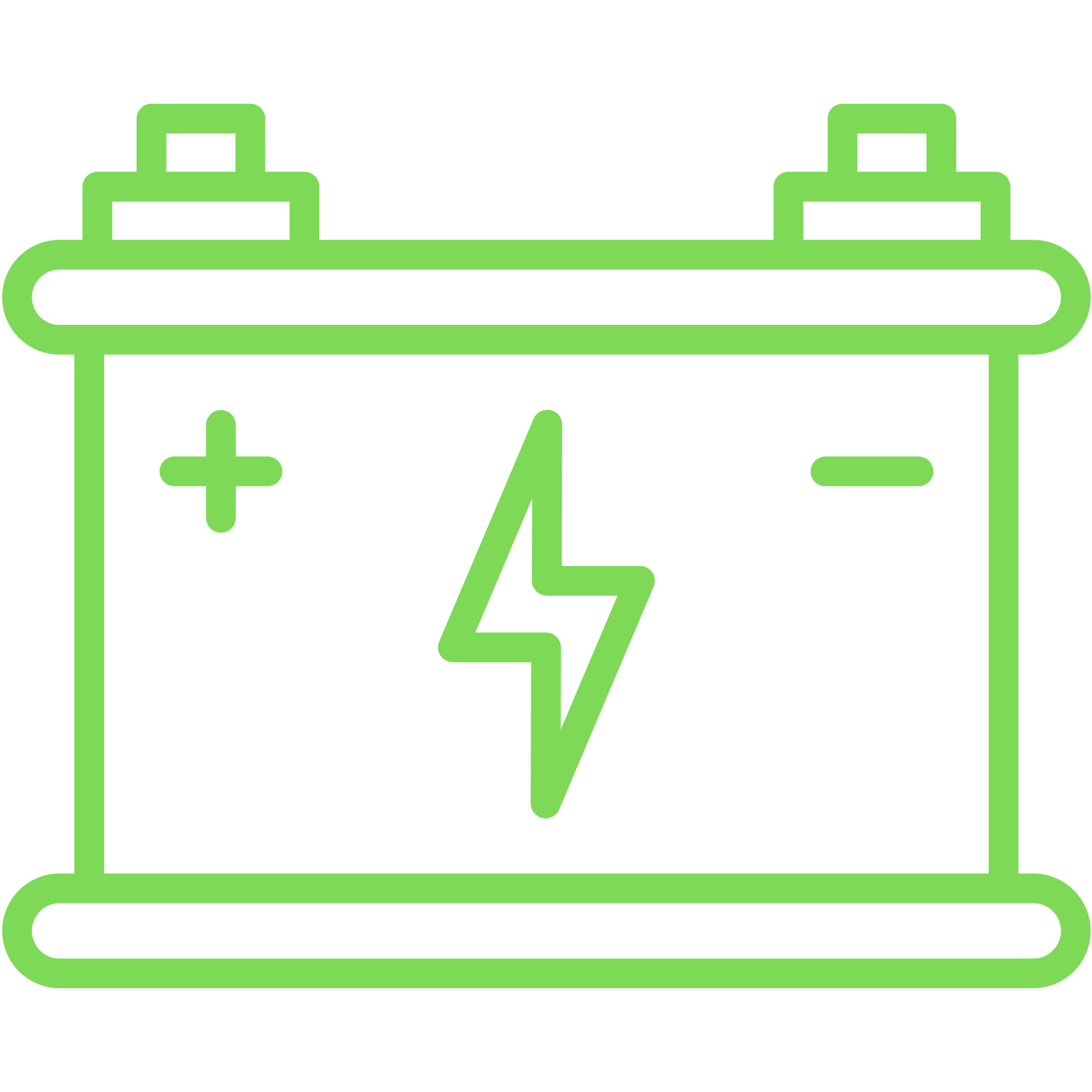 Line art illustration of a solar panel connected to an electrical device with electricity symbols.
