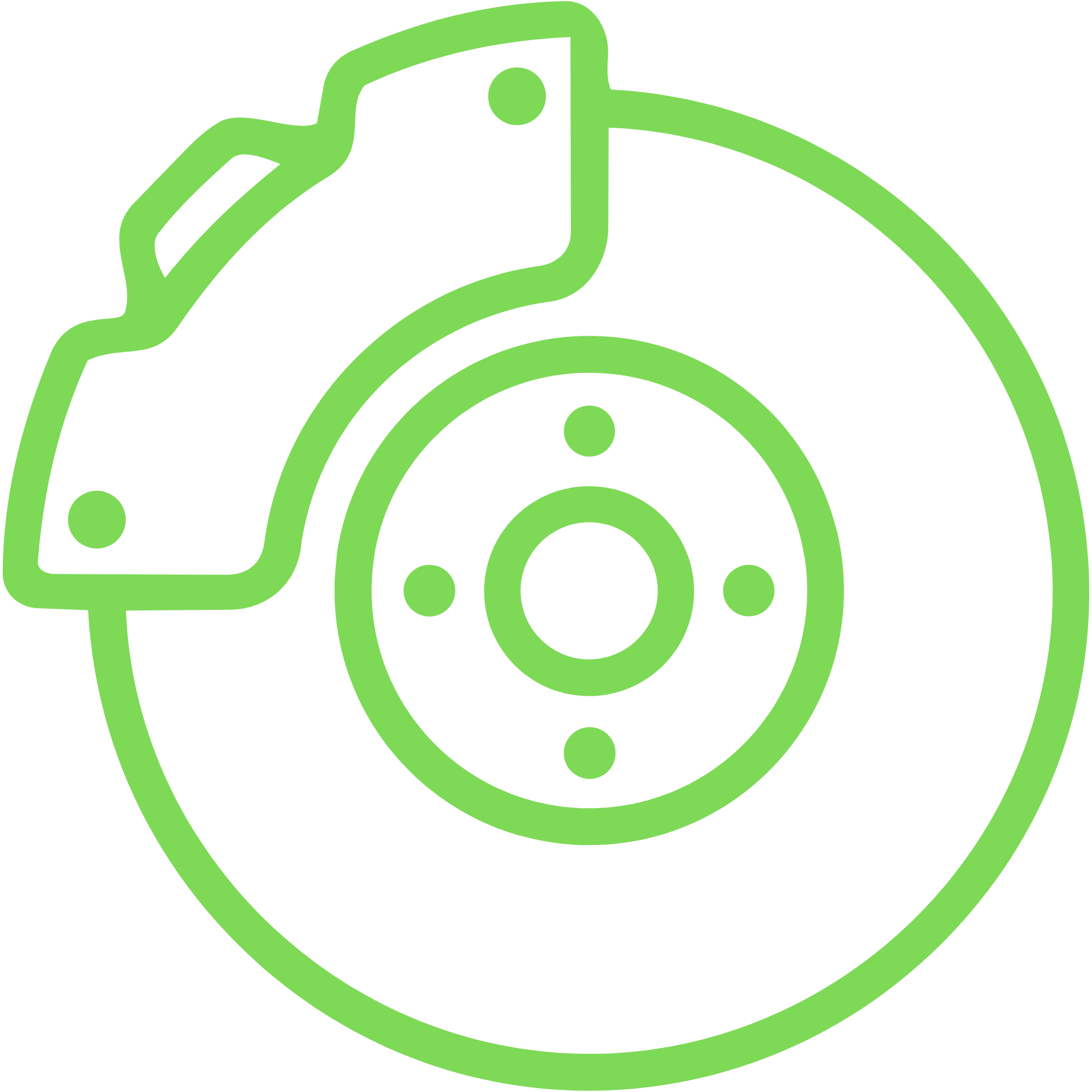 Line drawing of a hand holding a wrench, tightening a bolt on a circular object resembling a gear or machine part.