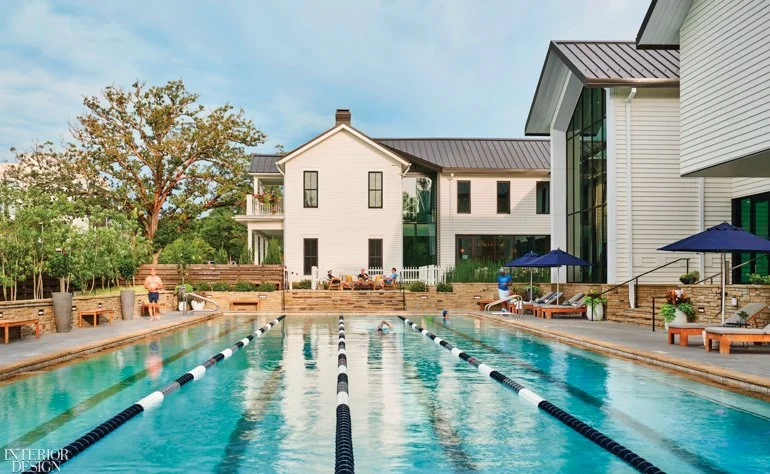 Members private club wellness club outdoor swimming pool. architecture and adaptive reuse.