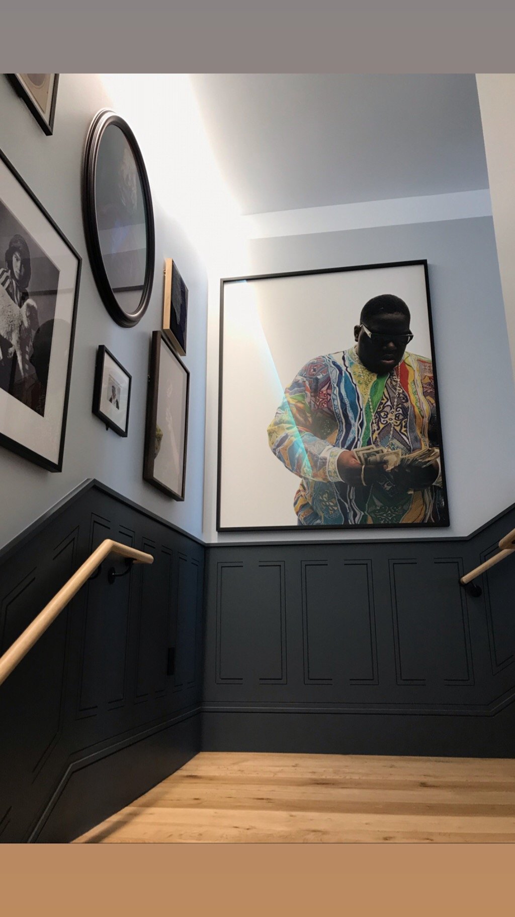 Art work in stairwell. Contemporary curation and design by Dylan Turk.