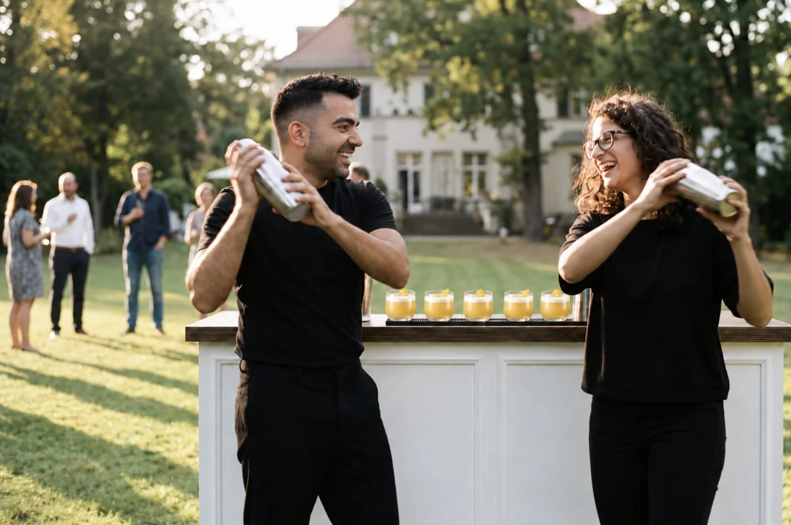Nader und Yasemin an der WeShake-Bar