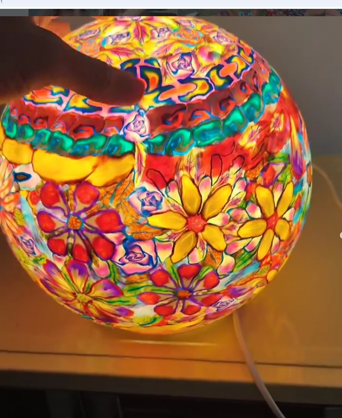 Floral  Glass Lamp