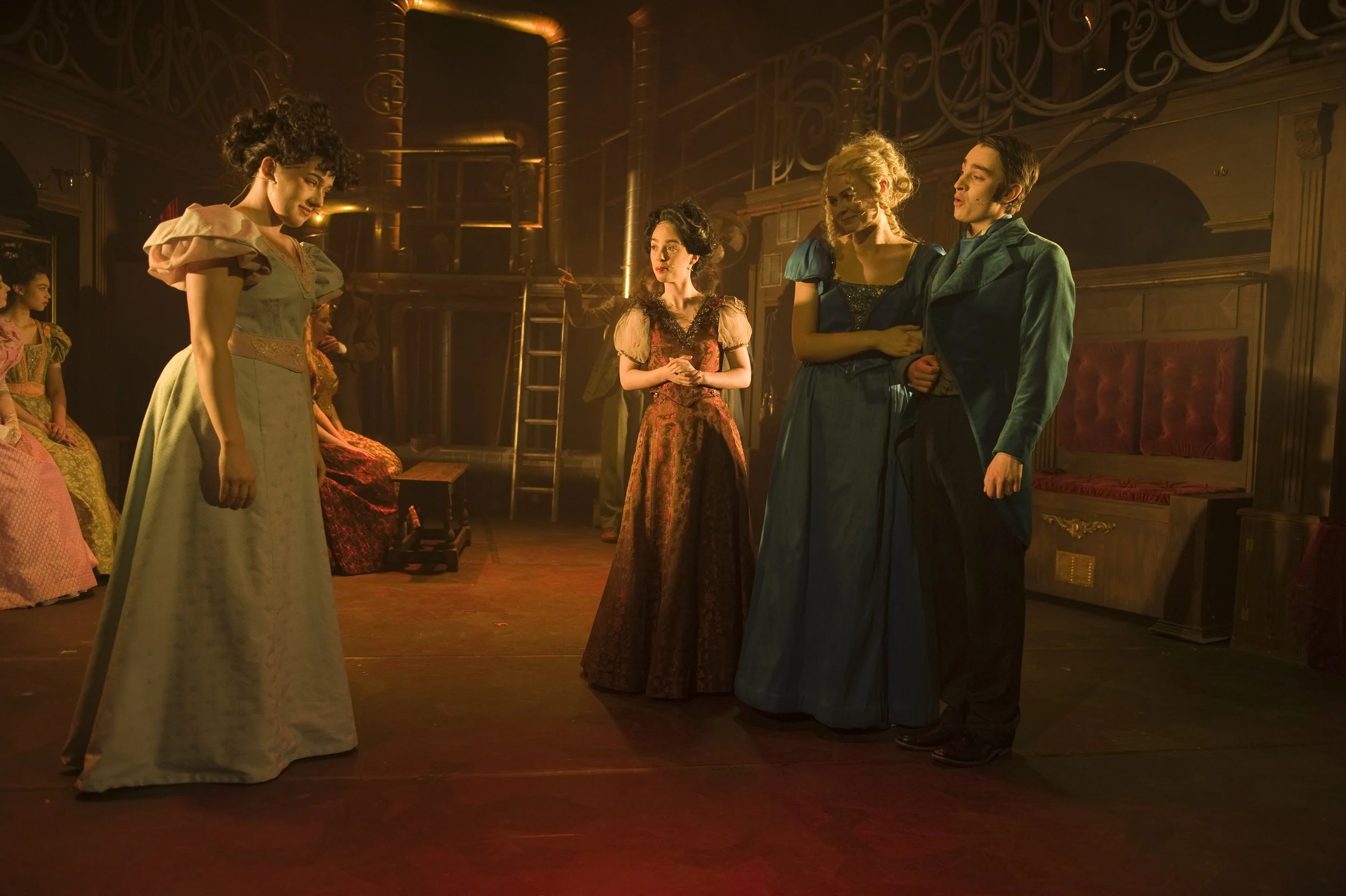 Boule de Suif/ Rosa in her evning wear, with Madame tellier, Madame Bonnin and Monsieur Bonnin