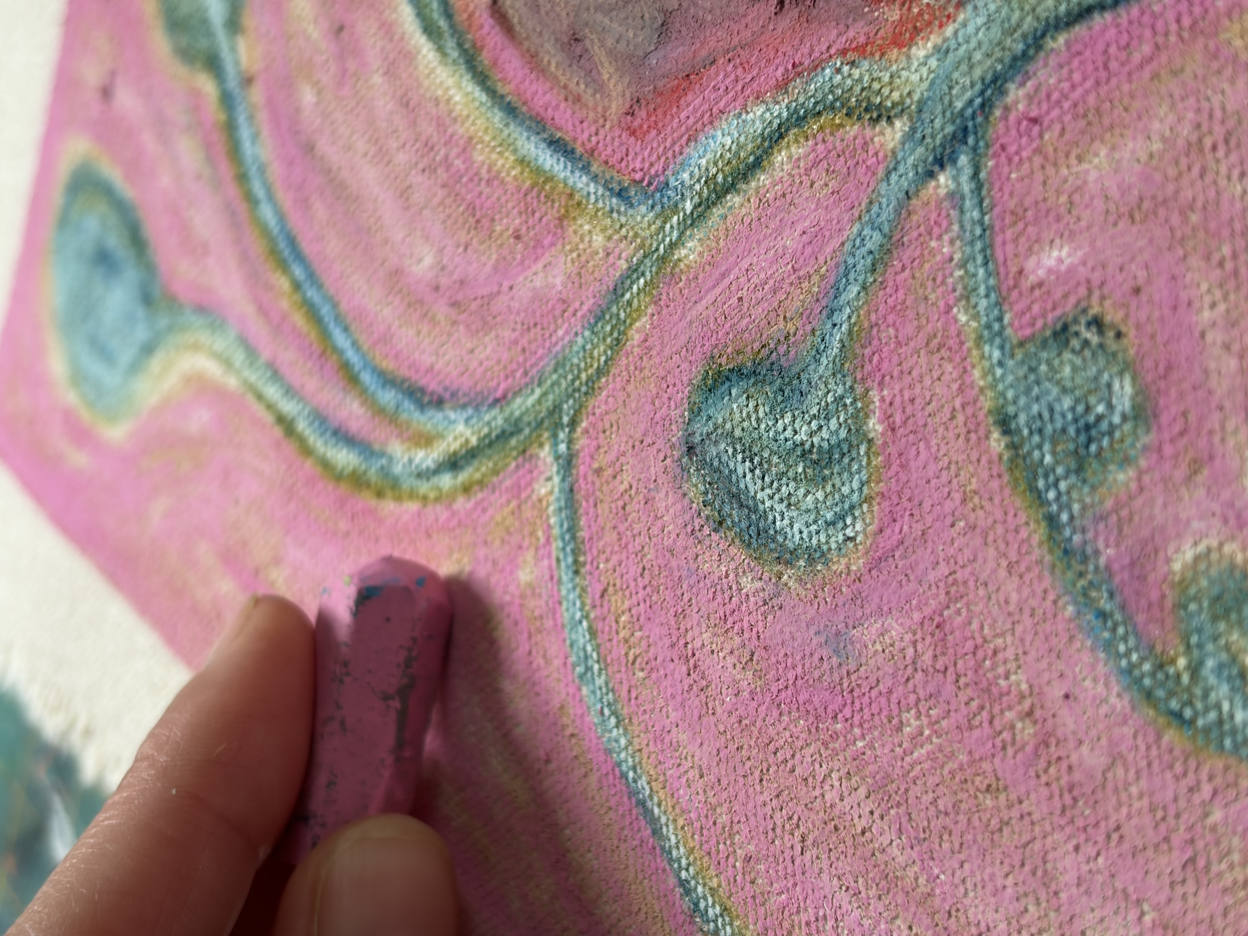 Layering oil pastels