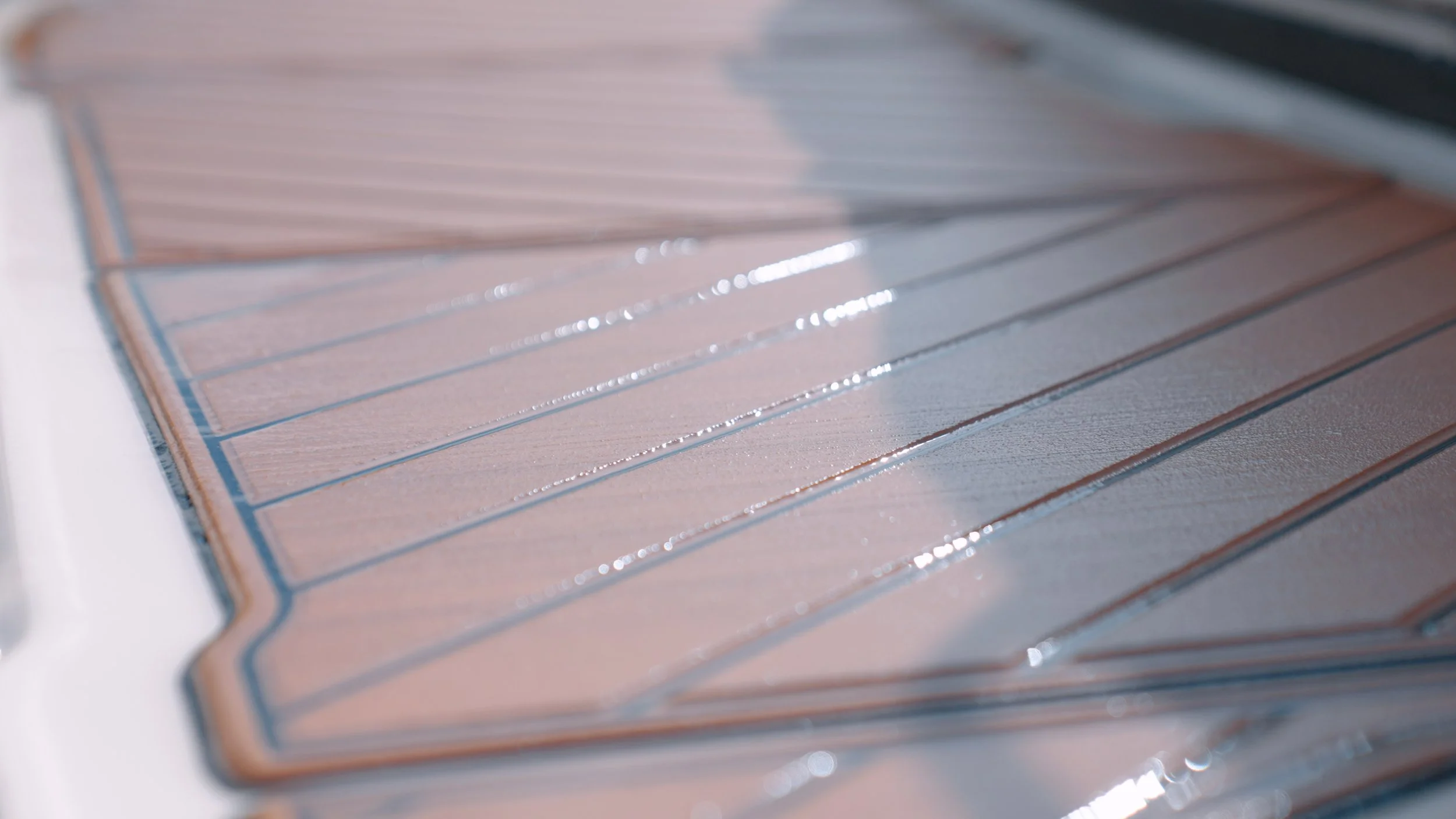 Nauteva Marine Flooring Medium Brown Over Black Closeup