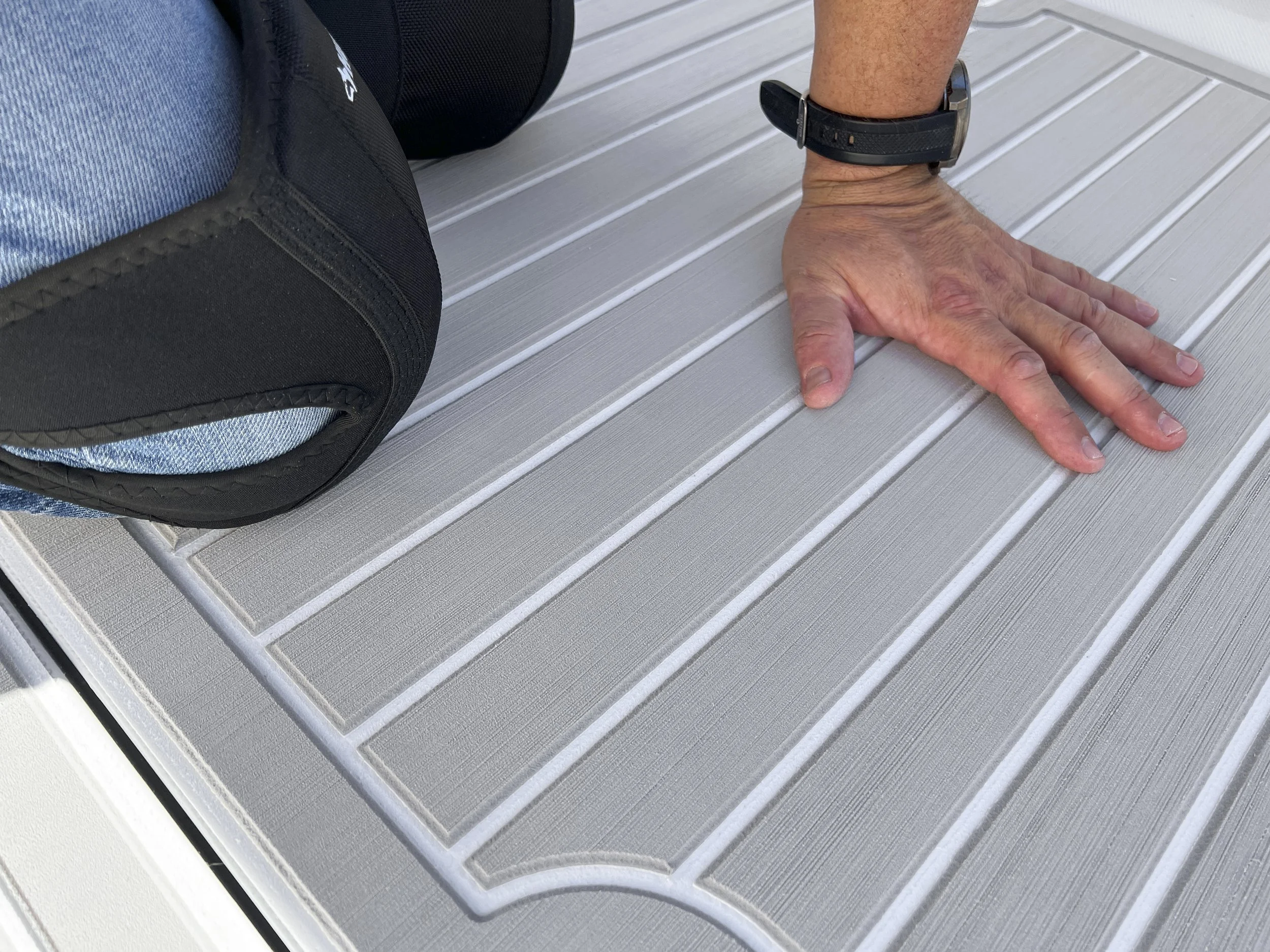 Nauteva Marine Flooring Light Gray Over White Install Image