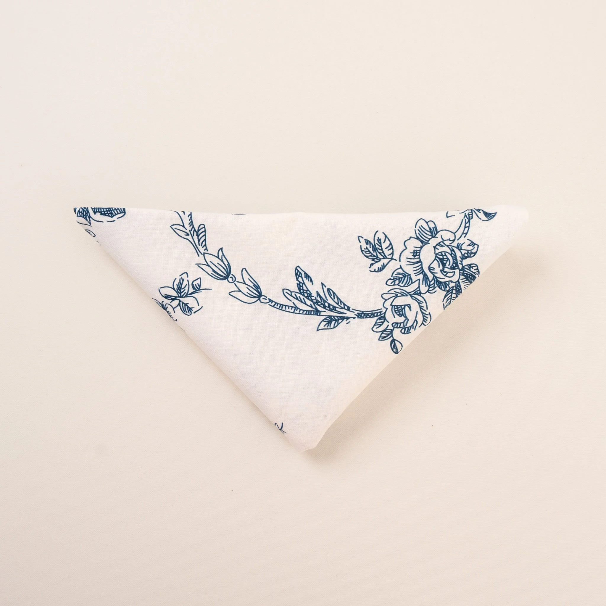 White with Blue Toile Cotton Napkin