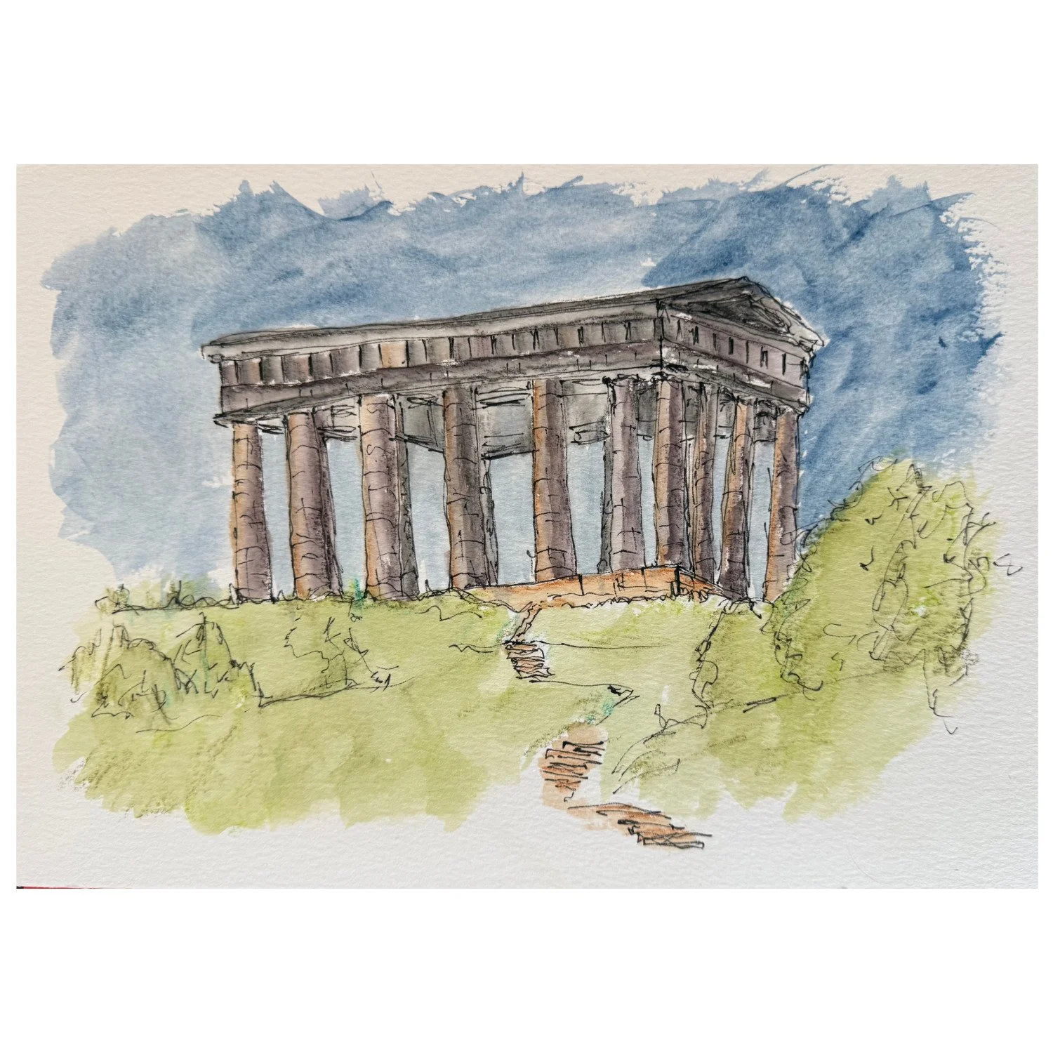Penshaw Monument Urban Sketch – Fine Art Print
