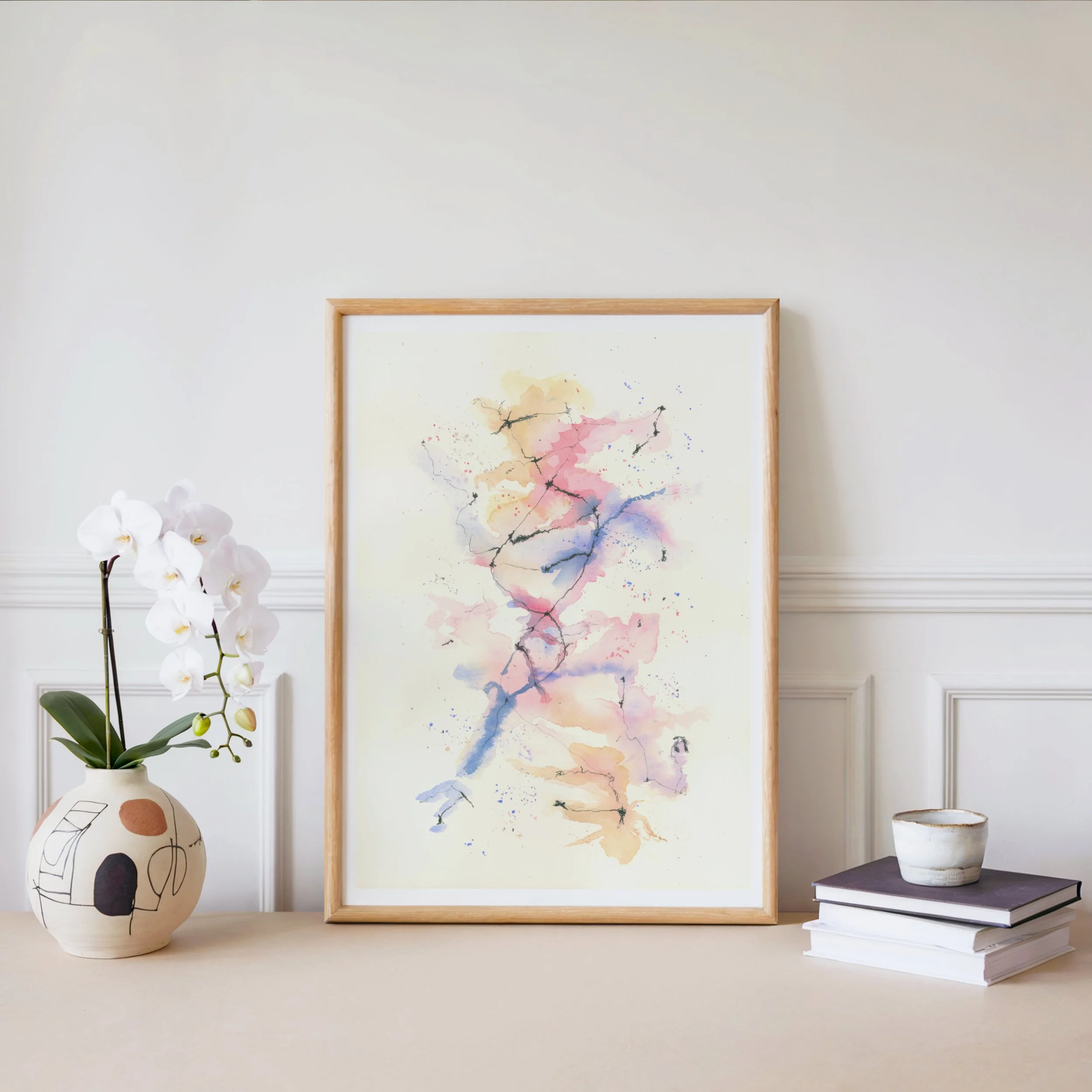 Abstract DNA Watercolor Fine Art Print