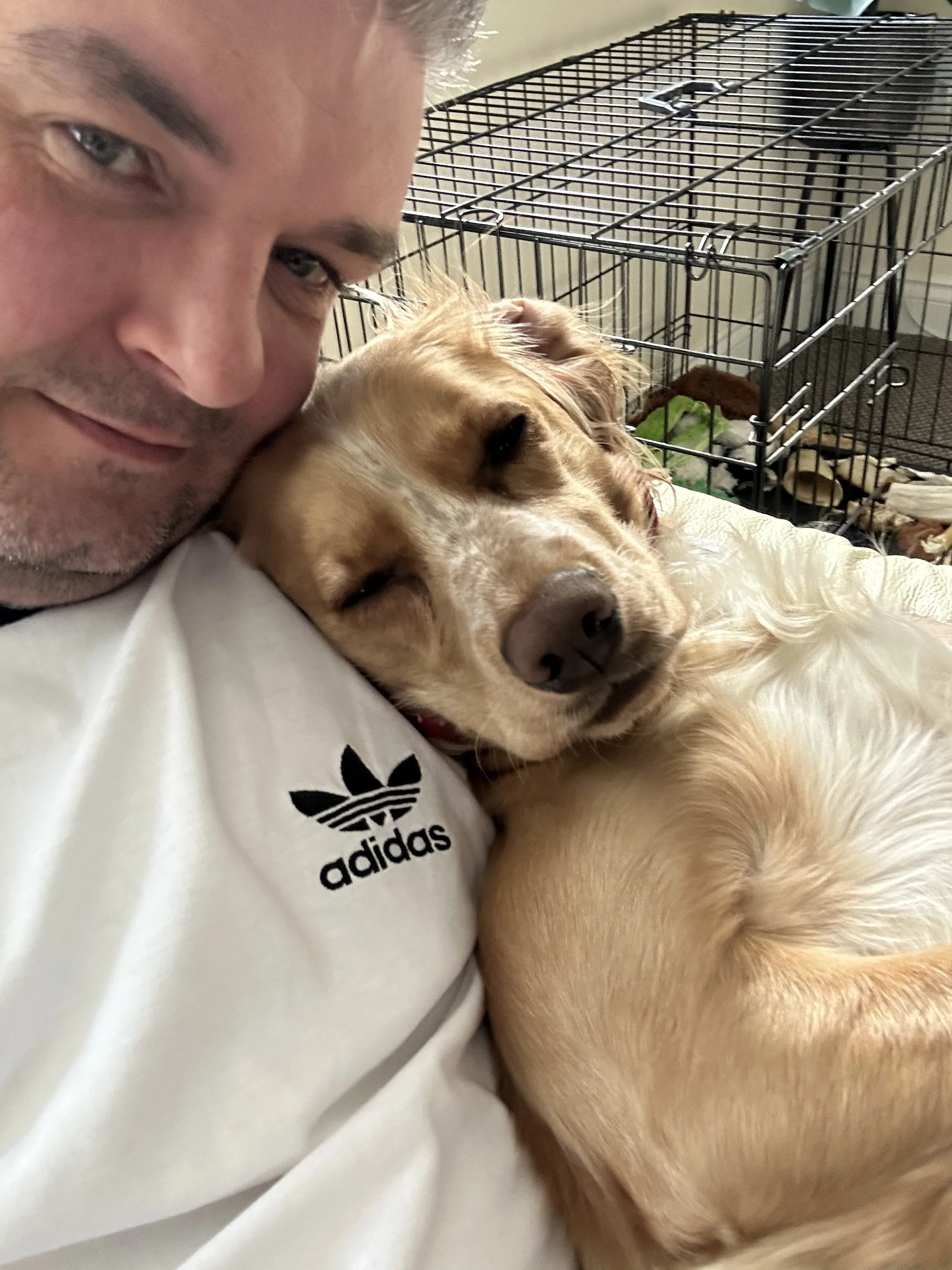 Me with my best mate, my Cocker Spaniel, Bonnie.