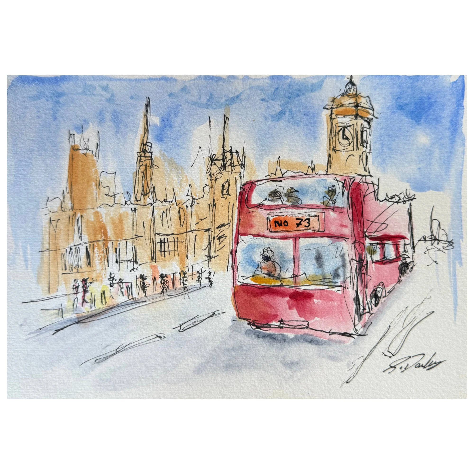 London Bus (No 73) - A5 Original