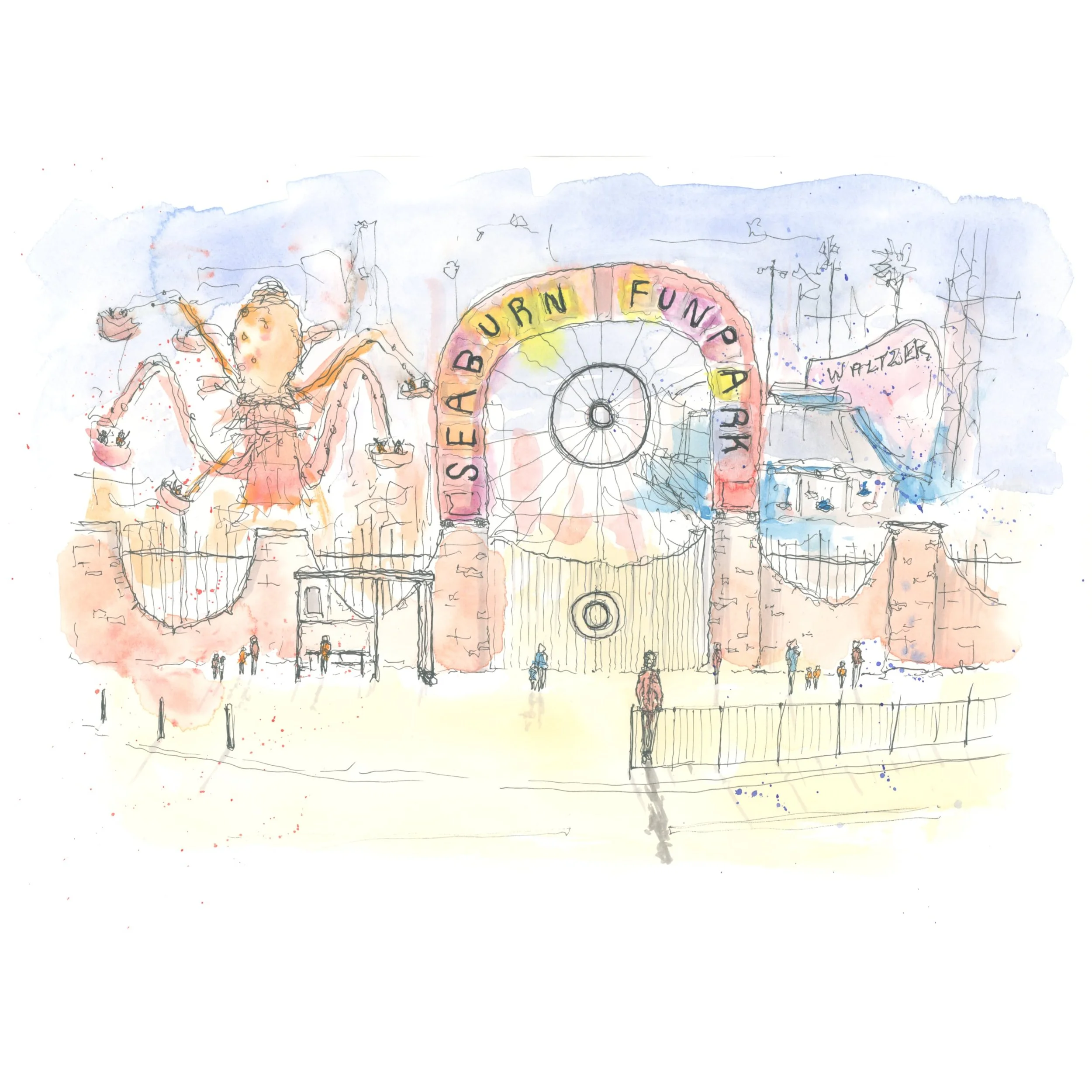 Seaburn Fun Park 90s Nostalgia Art Print