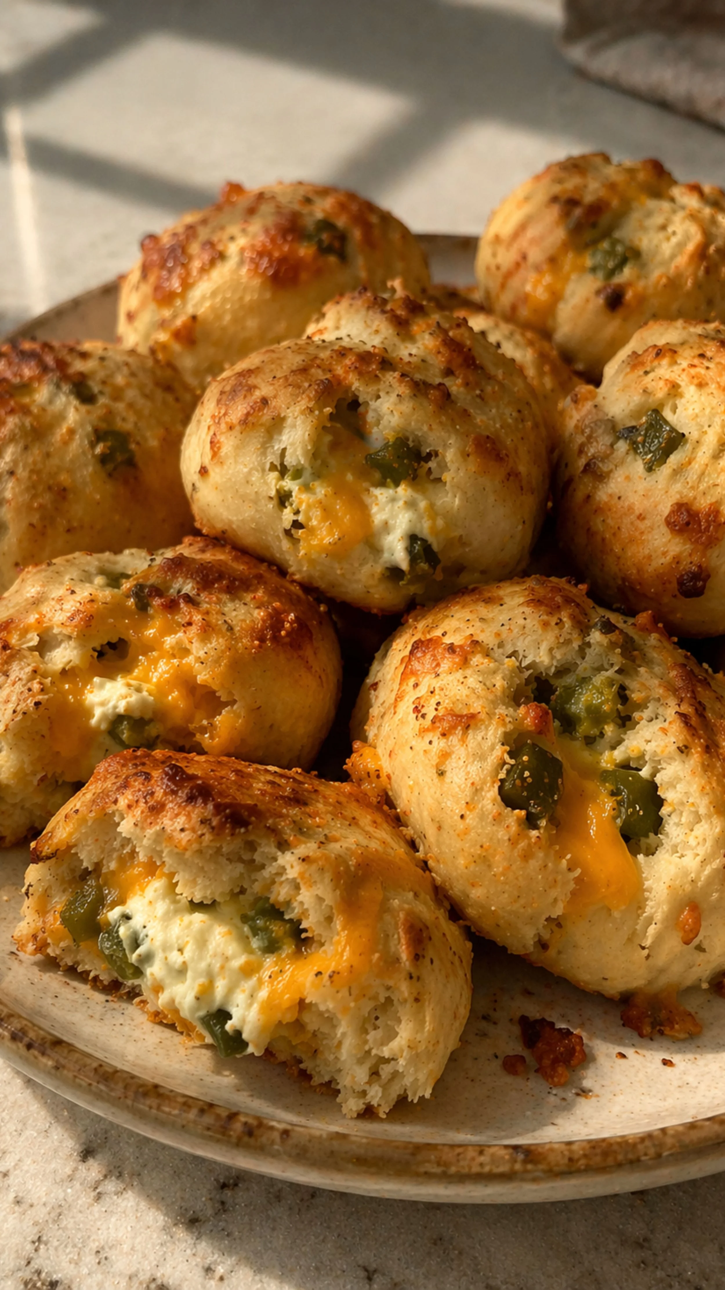 Cheddar Jalapeno Stuffed Bagel Bites