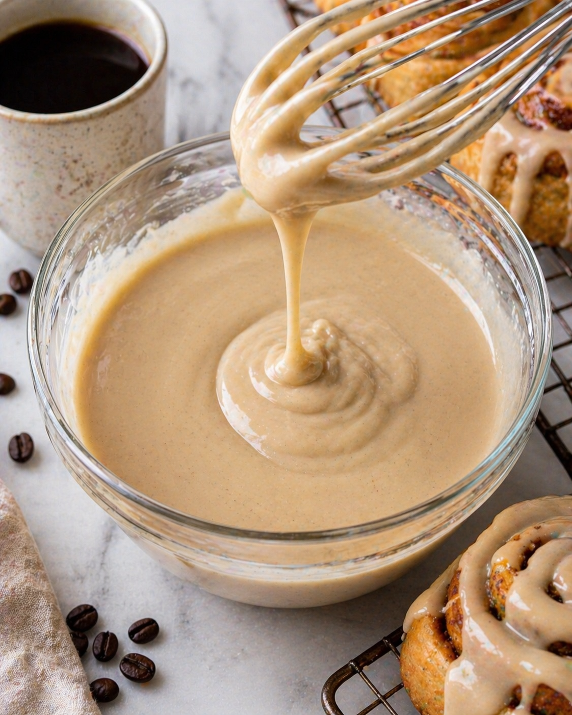 Coffee Vanilla Cinnamon Roll Icing
