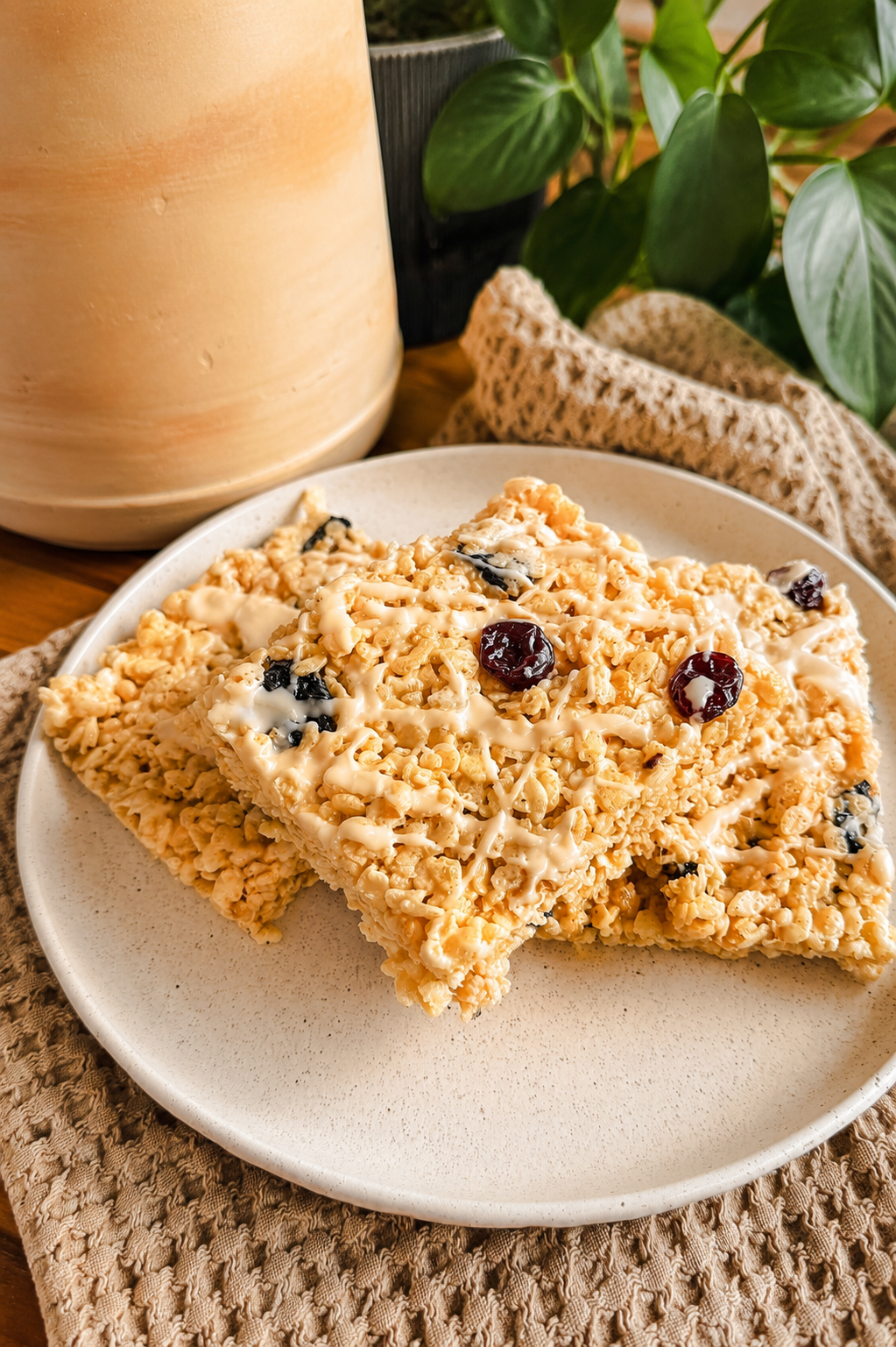 Cherry Vanilla Rice Cereal Treat