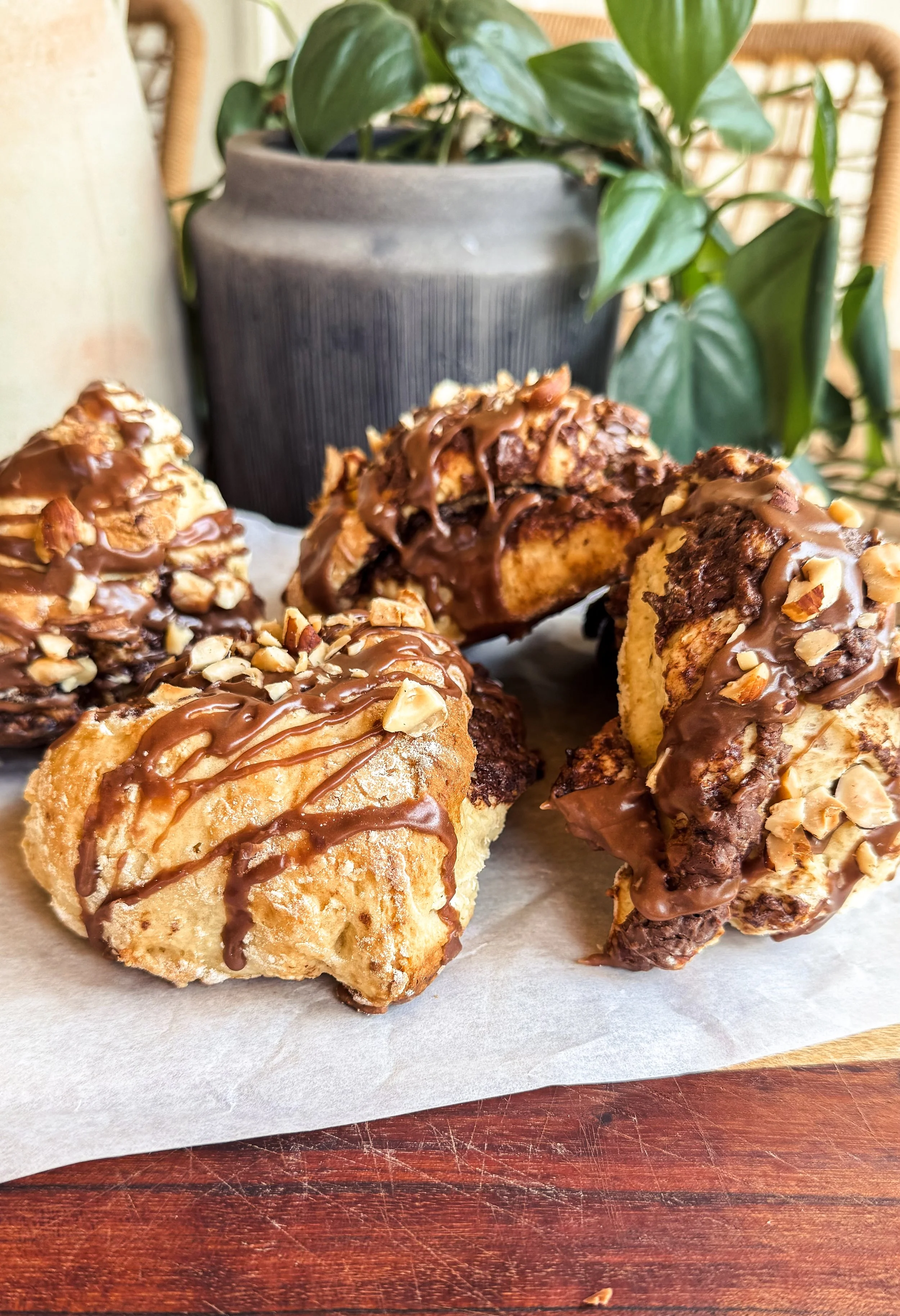 Nutella &amp; Hazelnut Swirl Scone