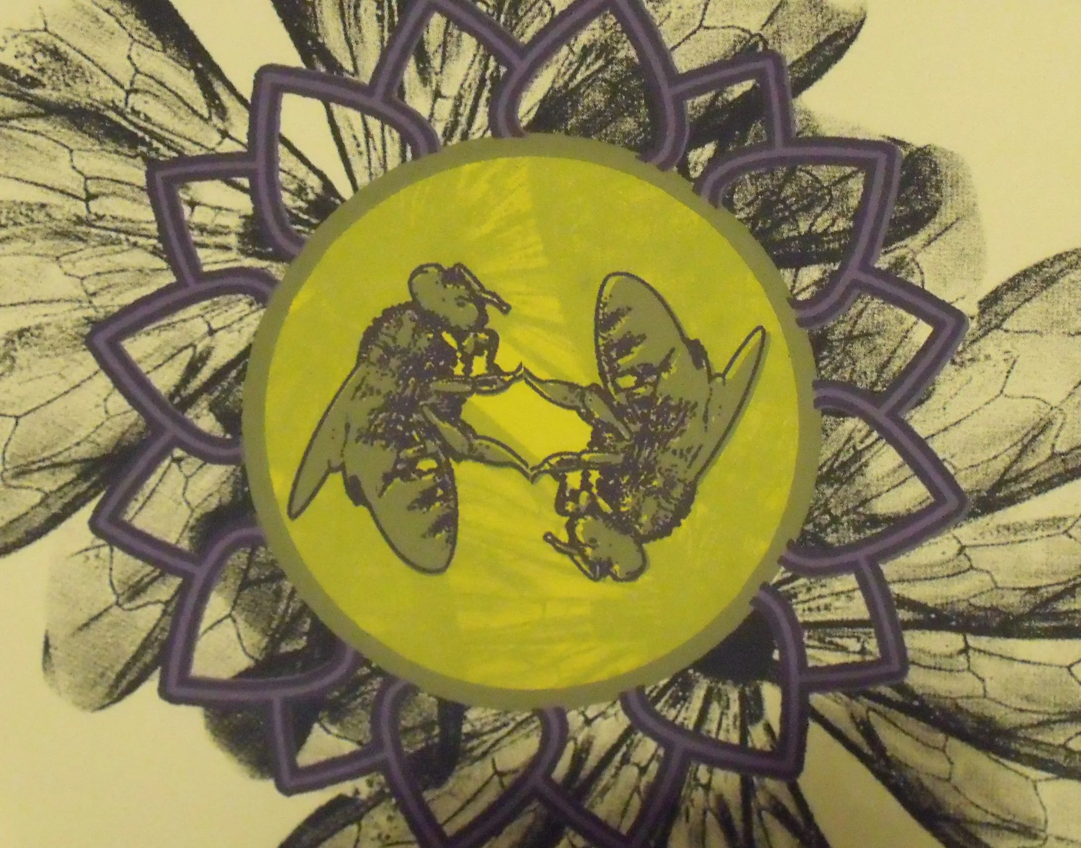 Bee and Blossom (2011) 9"X12"
- Screen print on paper