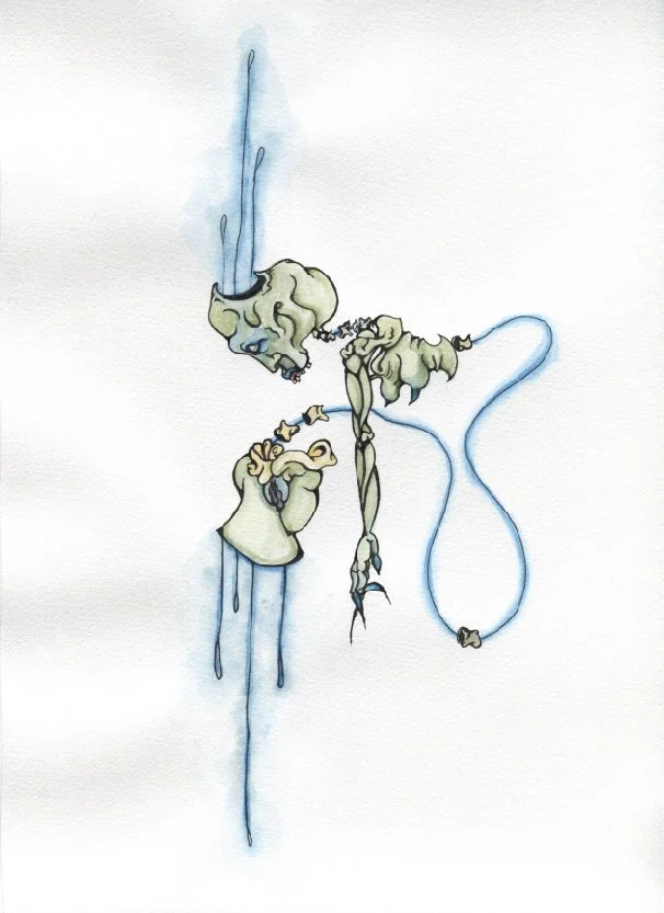 Hyperbole gets you nowhere (2017) 14"x8.5"
- Ink and watercolor on paper