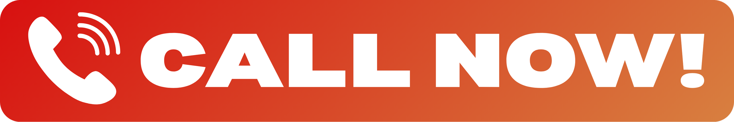 A rectangular call-to-action button with a gradient orange background, featuring a white phone icon with sound waves on the left and the bold white text 'CALL NOW!'