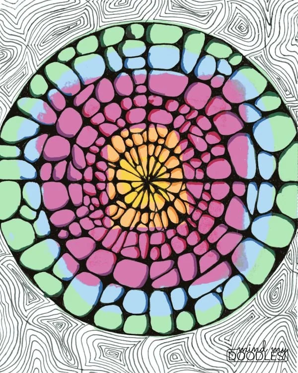 Circle of Pebbles - Intentional Doodle Print